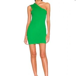 Superdown Revolve Rockie One Shoulder Dress in Green - size Medium